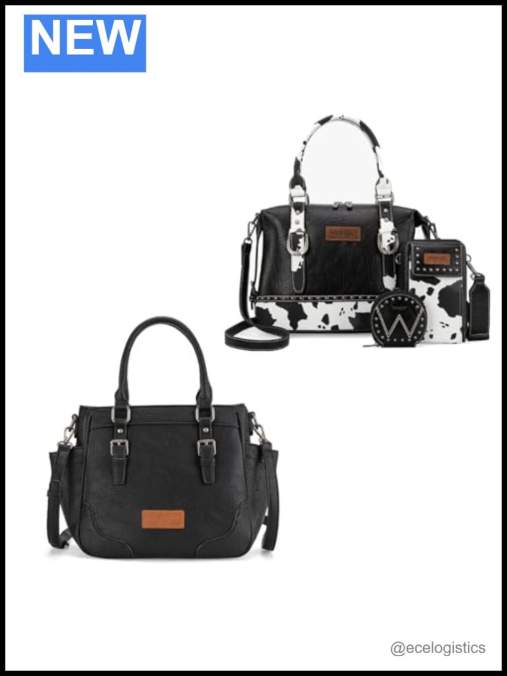Western 4-Piece Satchel Handbag Set Vegan Leather